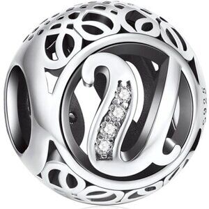 Sterling Silver Vintage Letter U Charm